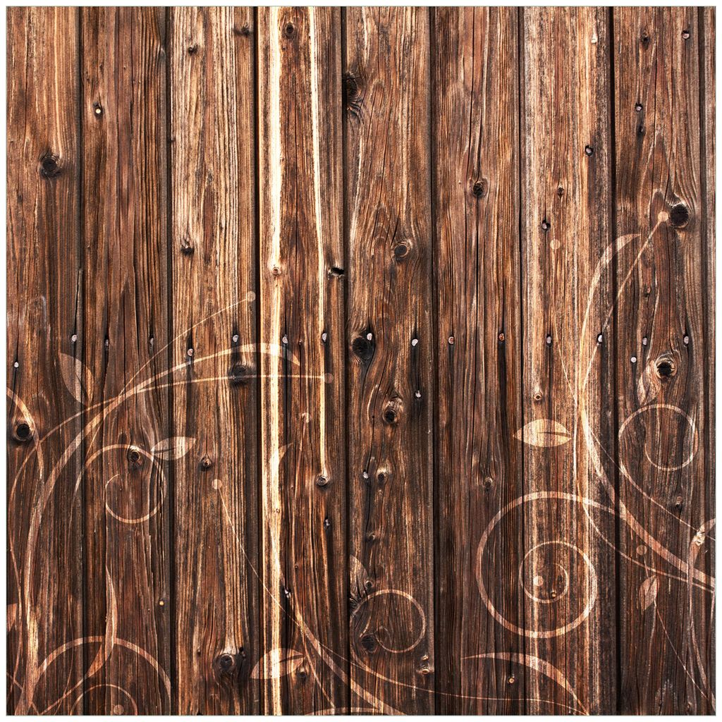 Wallario Möbeldesign - Glasplatte, Schutzplatte mit Motiv - geeignet für Ikea Lack Tisch, Größe: 55 x 55 cm, Motiv: Holz in dunkelbraun mit Blu...