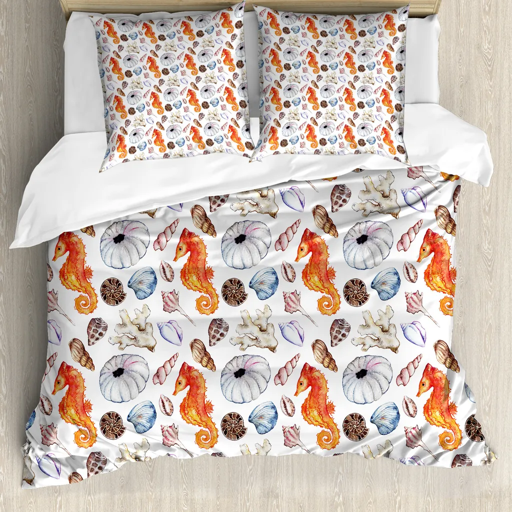 SAPHREAS Set Copripiumino King Size A Righe Blu In Cotone