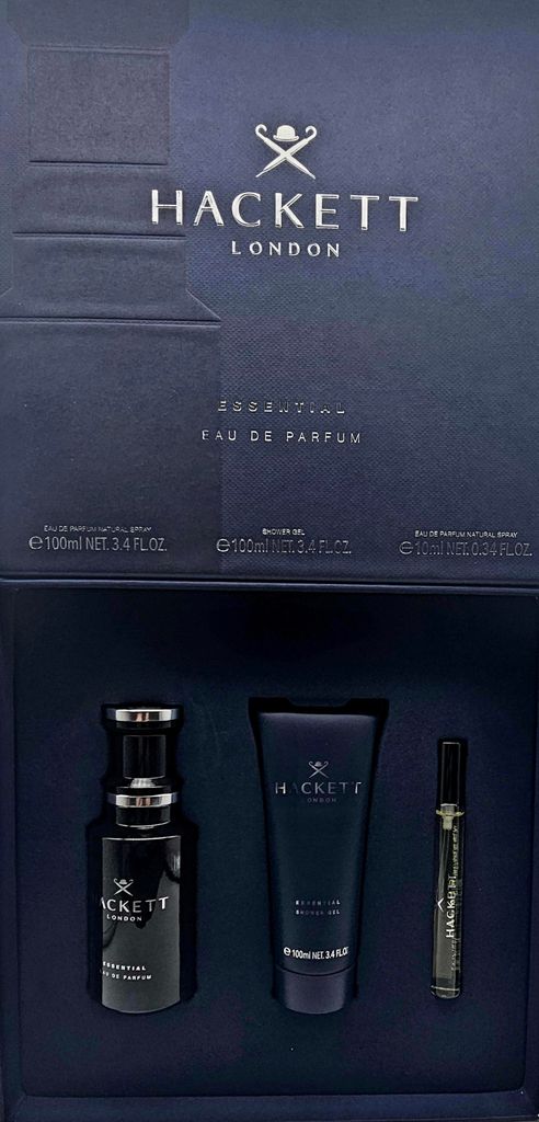 Hackett Essential Geschenkset Eau de Parfum + Shower Gel+Travel Spray
