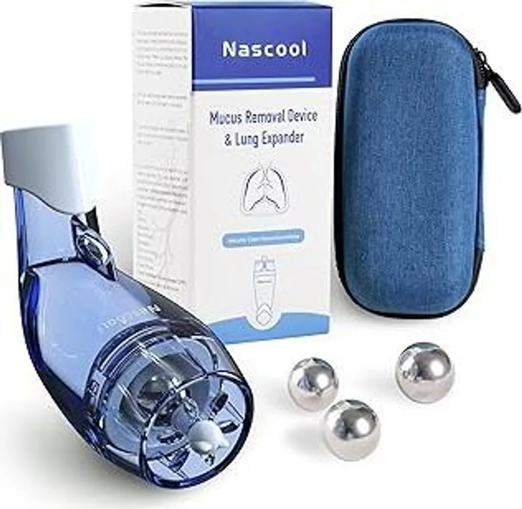 Allenatore polmonare, allenatore respiratorio migliora la funzione polmonare con un uso prolungato, ideale per pazienti affetti da BPCO e asma, sfere in acciaio inossidabile di 3 dimensioni, dispositivo naturale per esercizi di respirazione per i polmoni
