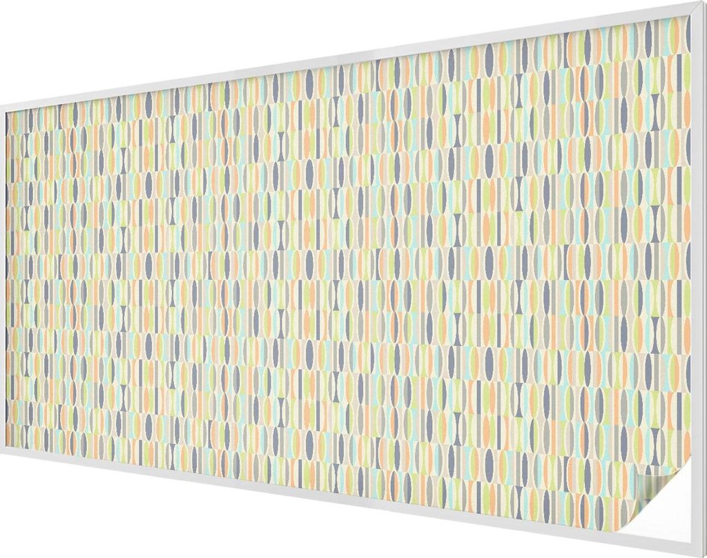 Buntglas Fensterfolie – 116x200 cm – Stained-Glass Design – blickdichte dekorative Sichtschutzfolie – selbstklebend, UV-Schutz – Ovale Mu...
