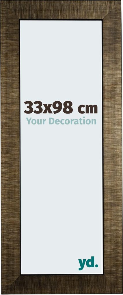 Bilderrahmen, 33x98 cm, Champagner Gebürstet, Holz, Leeds