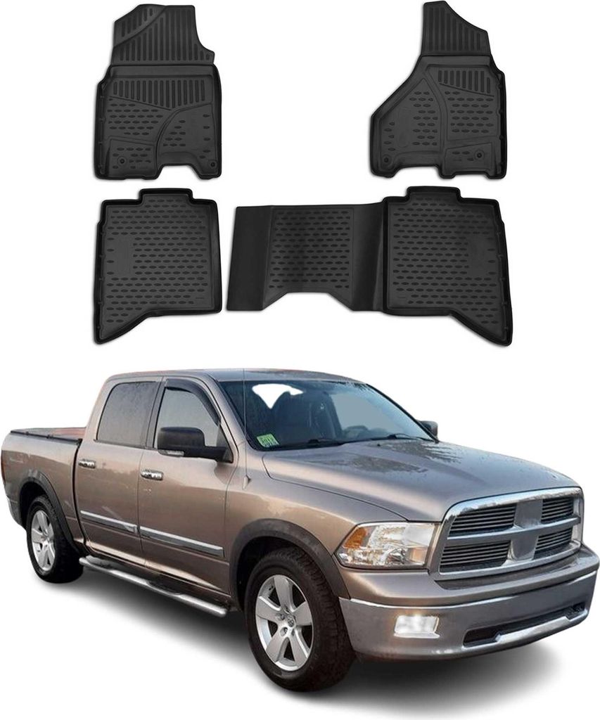 2017-2024 Dodge RAM Crew Cab Podlahové rohože TPE černé 4 Obrázek produktu 