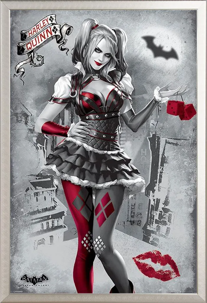 Poster Harley Quinn Arkham Knight con Cornice Shinsuke Maxi Alluminio
