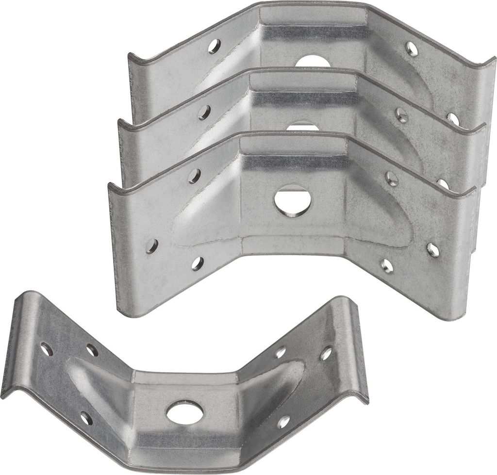 4 x SOTECH Tischbeinbeschlag aus verzinktem Stahl 50 x 100 mm für stabile Konstruktionen Winkelbeschlag Zargenverbinder Winkelverbinder für Tisch...