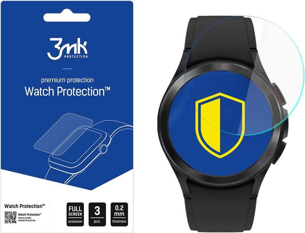 3mk Display Hybridglas Watch Protection fr Samsung Galaxy Watch 4 Classic 42mm 0,2mm (3 Stck)