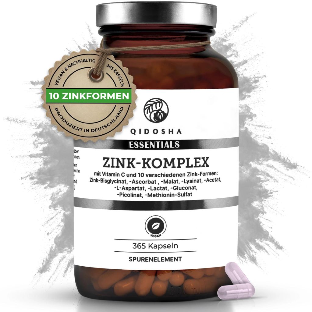QIDOSHA Zink Komplex, 365 Kapseln, 25 mg Zink aus… – Bild 1