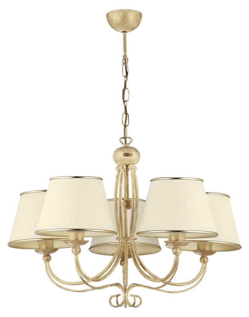 Żyrandol LAURA ecru 5xE27x20W metal wym:63x67x67cm IP20 Zdjęcie produktu 