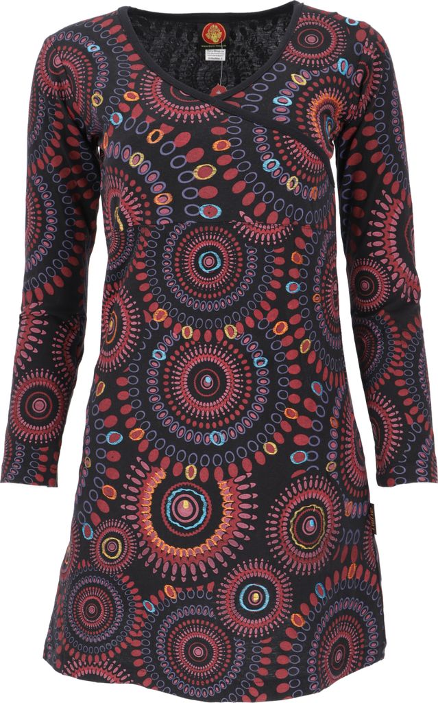 Hippie Minikleid Boho Chic, Langarm Tunika Mandala - Produktbild 