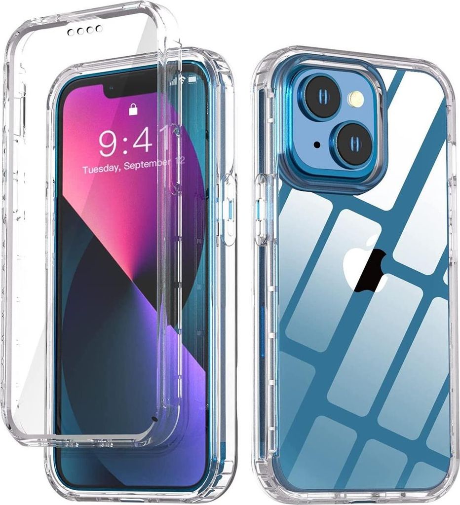iPhone 13 Full Cover Silikon 6.1" TPU 360° Transparent Produktbild 