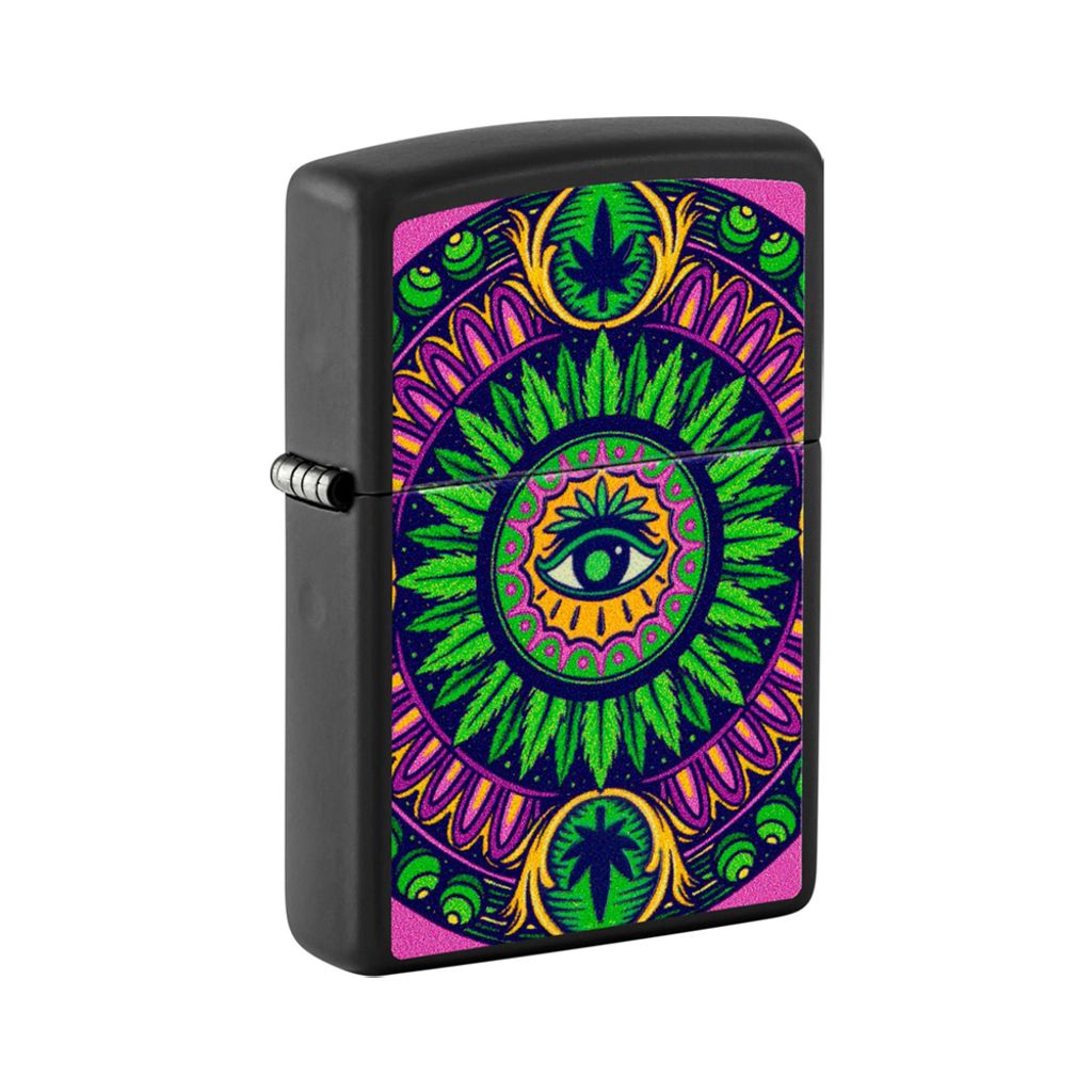 Zippo Benzin-Feuerzeug Black Cannabis Eye 60006550, unbefllt