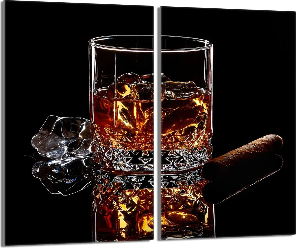 Coprifornelli Universali Vetro 2pz 30x52 Nero Motivo Drink