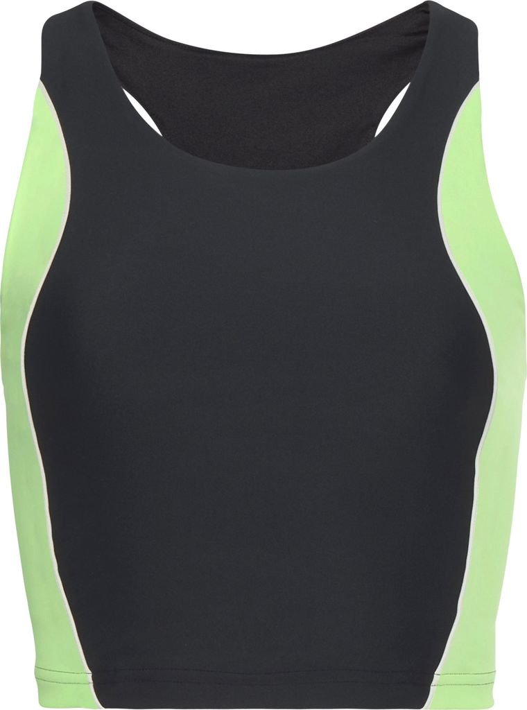 LASCANA ACTIVE Crop-Top schwarz/grün Größe L