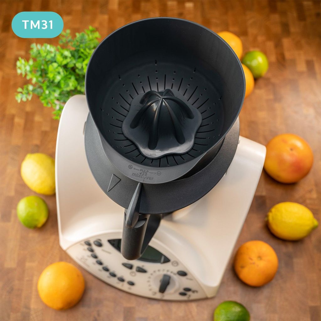 mixcover Saftpresse Orangenpresse Zitruspresse kompatibel mit Vorwerk Thermomix TM31, einfach entsaften, Entsafter