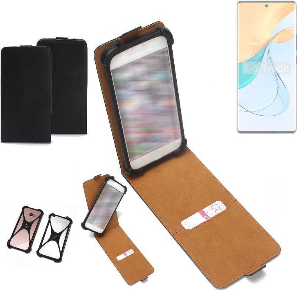 K-S-Trade Handyhülle Schutzhülle kompatibel mit ZTE Blade V50 5G Hülle Case Cover Flip Style Bumper schwarz 1x