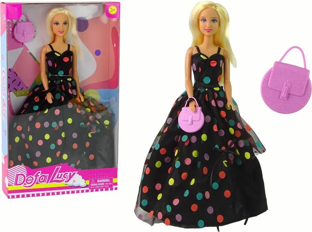 Robe de poupée Lucy à pois noirs - Vêtement durable facile à enfiler