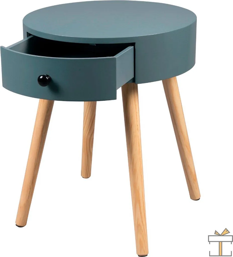 Table de chevet stable et durable en bois massif Bolt Edge Grise - 2