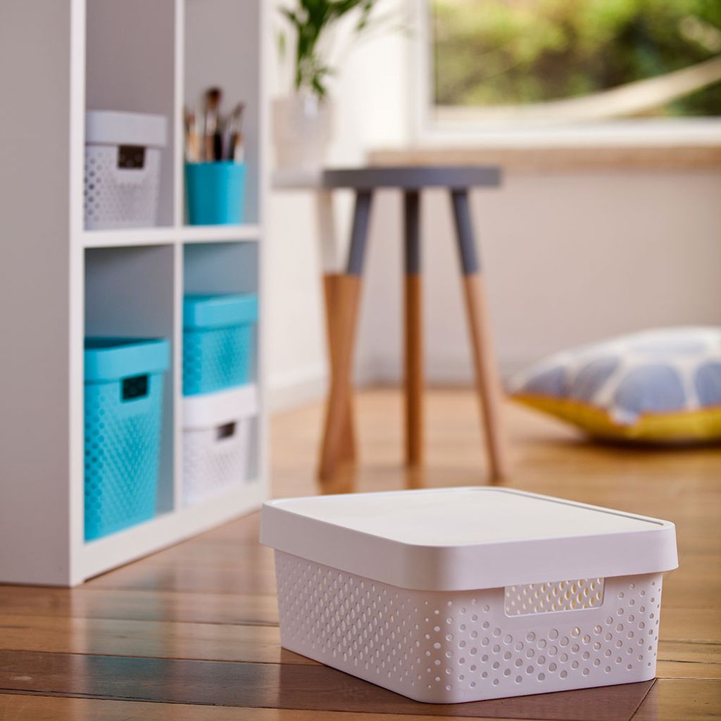 Úložný box INFINITY 11l s vekom sivý perforovaný Obrázok produktu 15