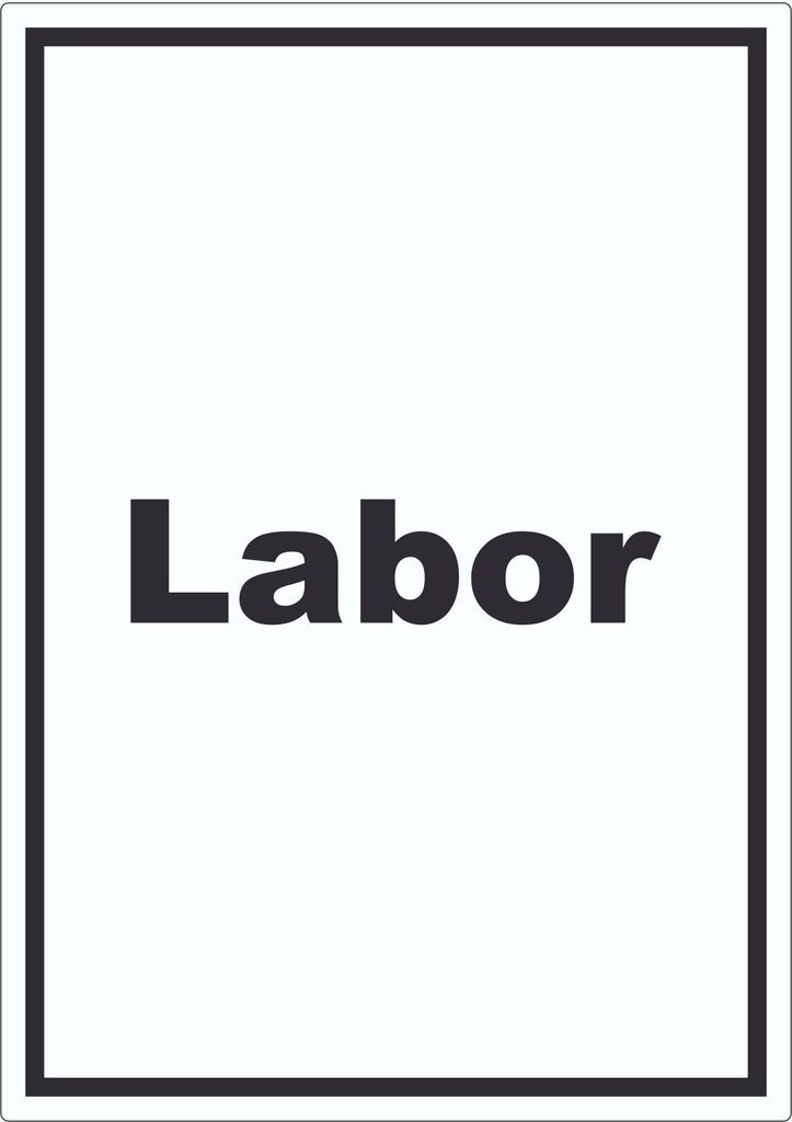 Labor Aufkleber mit Text untersuchen forschen hochkant A6 (105x148mm)
