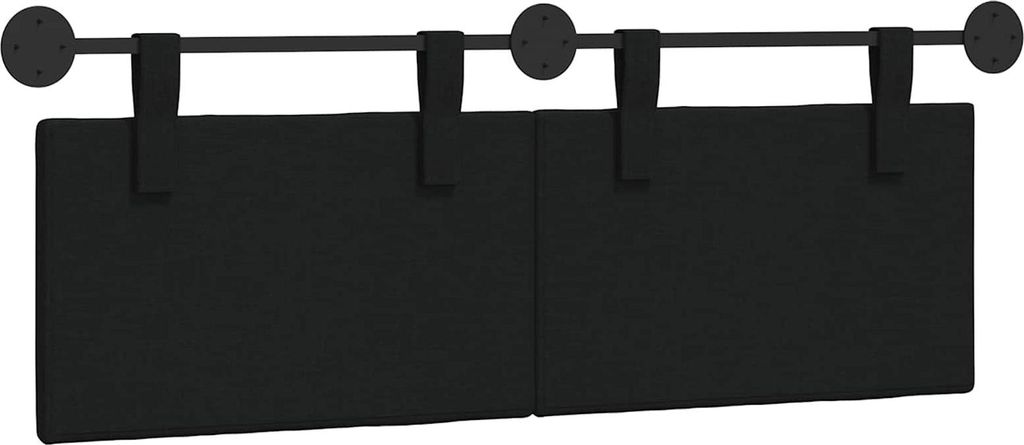 Hängevorderseite Wandmontiert Schwarz 150 x 55 x 5 cm Stoff