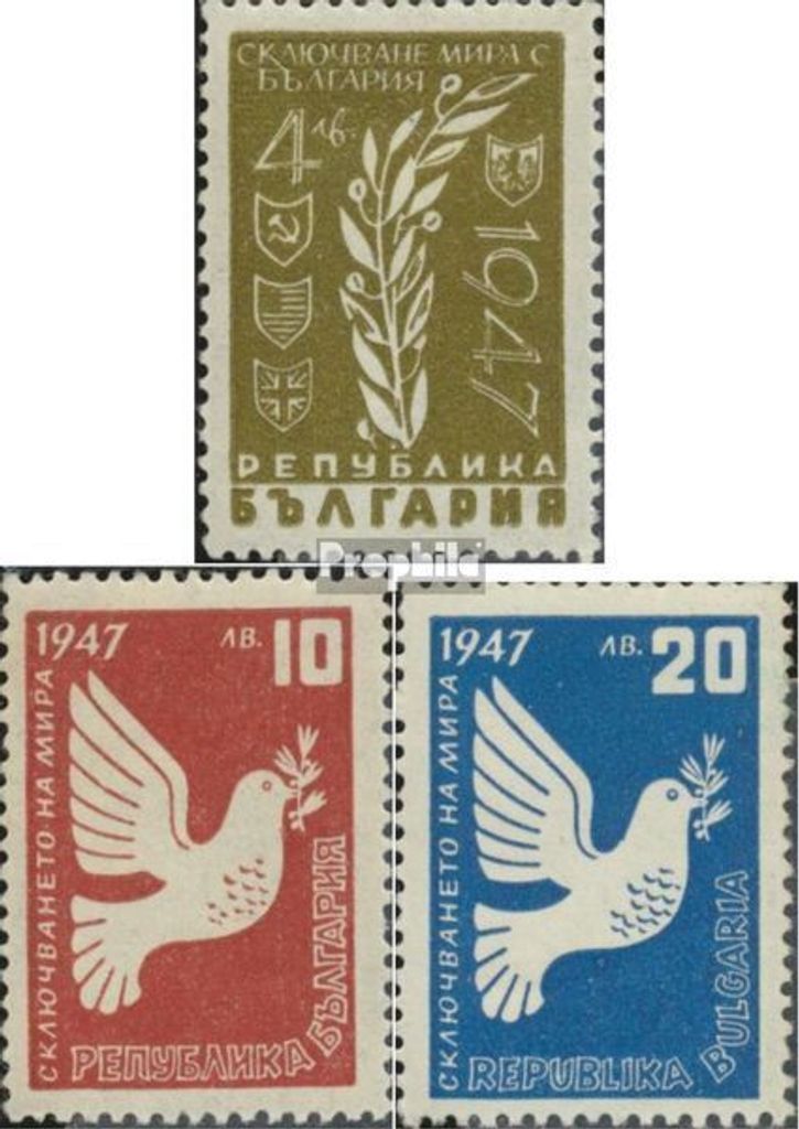 Briefmarken Bulgarien 1947 Mi 590-592 (kompl.Ausg.) postfrisch Friedensschluß