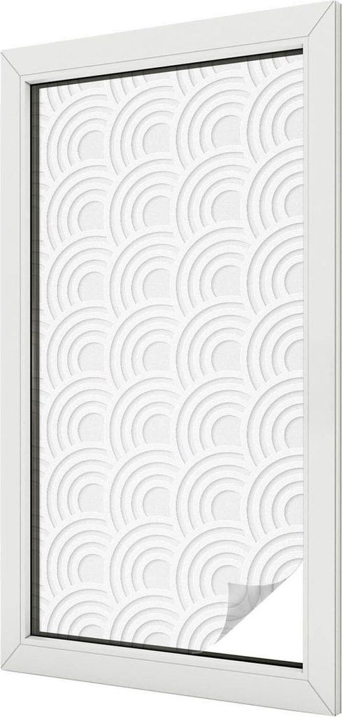 Buntglas Fensterfolie – 100x100 cm – Stained-Glass Design – blickdichte dekorative Sichtschutzfolie – selbstklebend, UV-Schutz – Graue B...