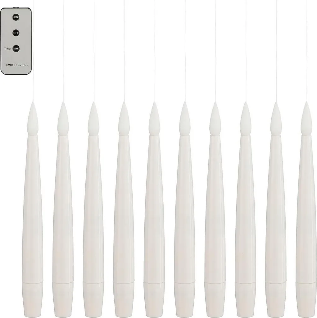 Bougies LED vacillantes 15 cm avec minuterie intégrée - Pack de 10