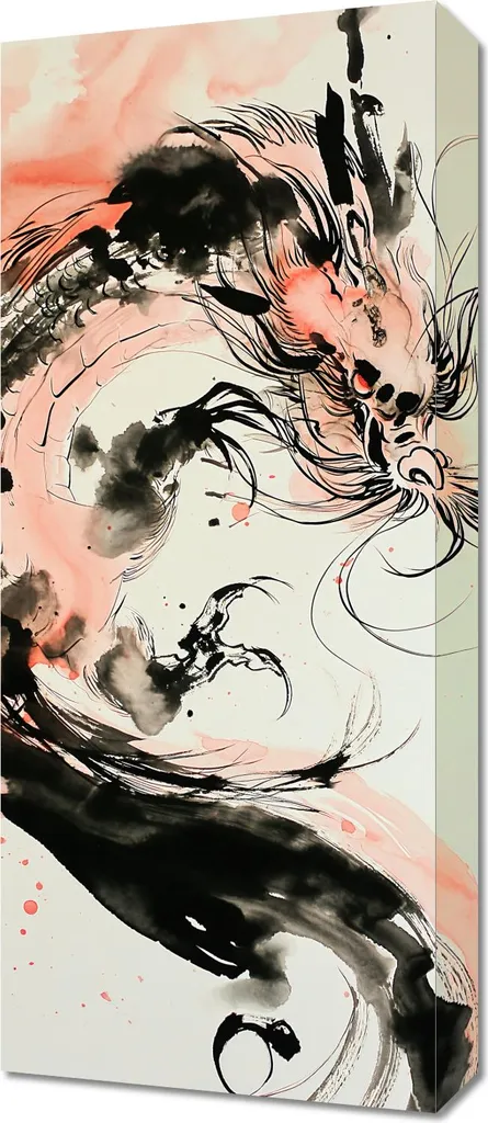 Offerta Quadro 30x70 Furia del Drago - Stampa Tela Pronta Consegna