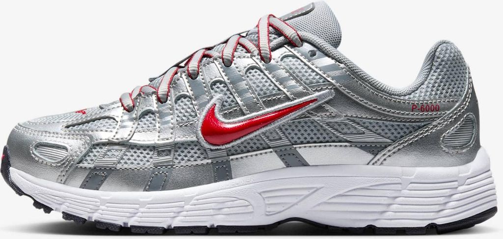 Nike P-6000 "Metalic Silver Cool Red" Rot, Größe: 37,5 Produktbild 