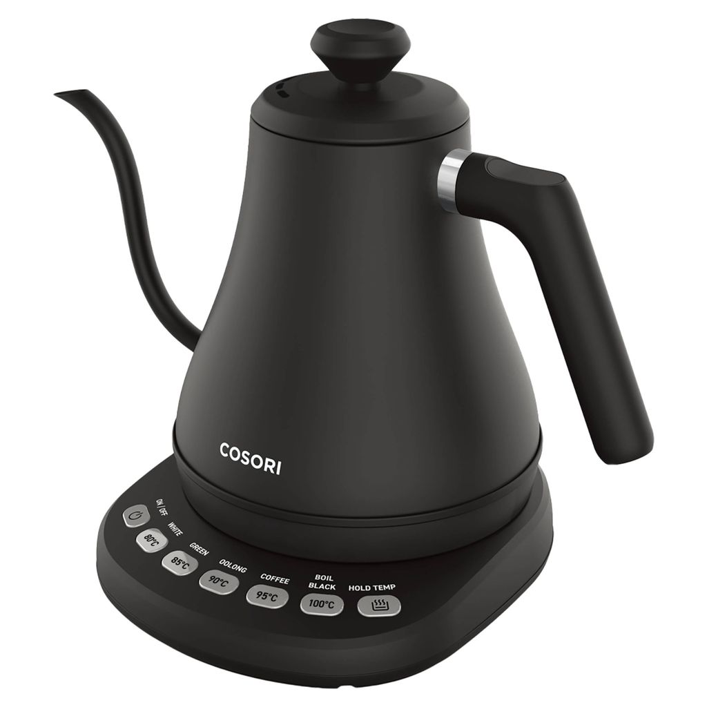 Cosori Wasserkocher mit Schwanenhals und Temperatureinstellung, aus Edelstahl, 0.8 l, 1200,00 W, 80°C bis 100°C, Warmhaltefunktion für 60 Min