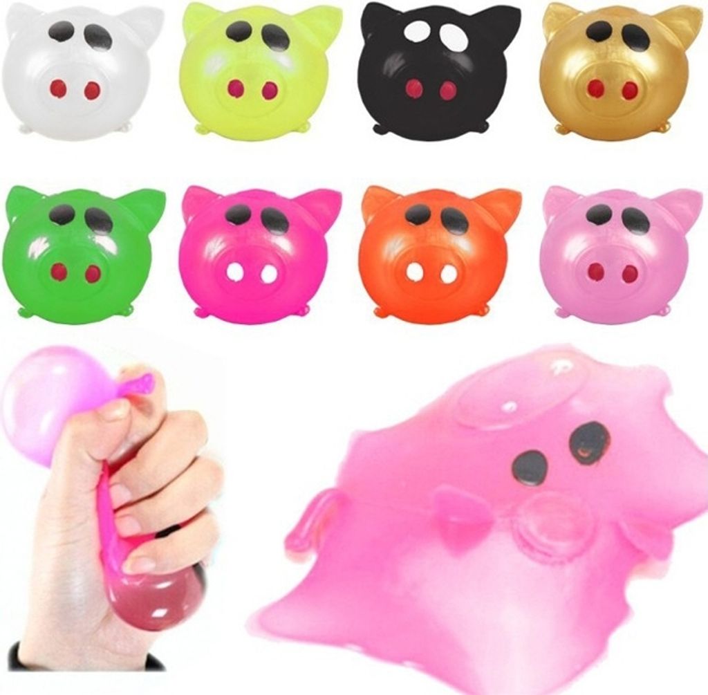 3 PCS Creative Smashing Nicht Bad Pig Head Spielzeug Decompression Venting Artifact,Random Farbe Lieferung