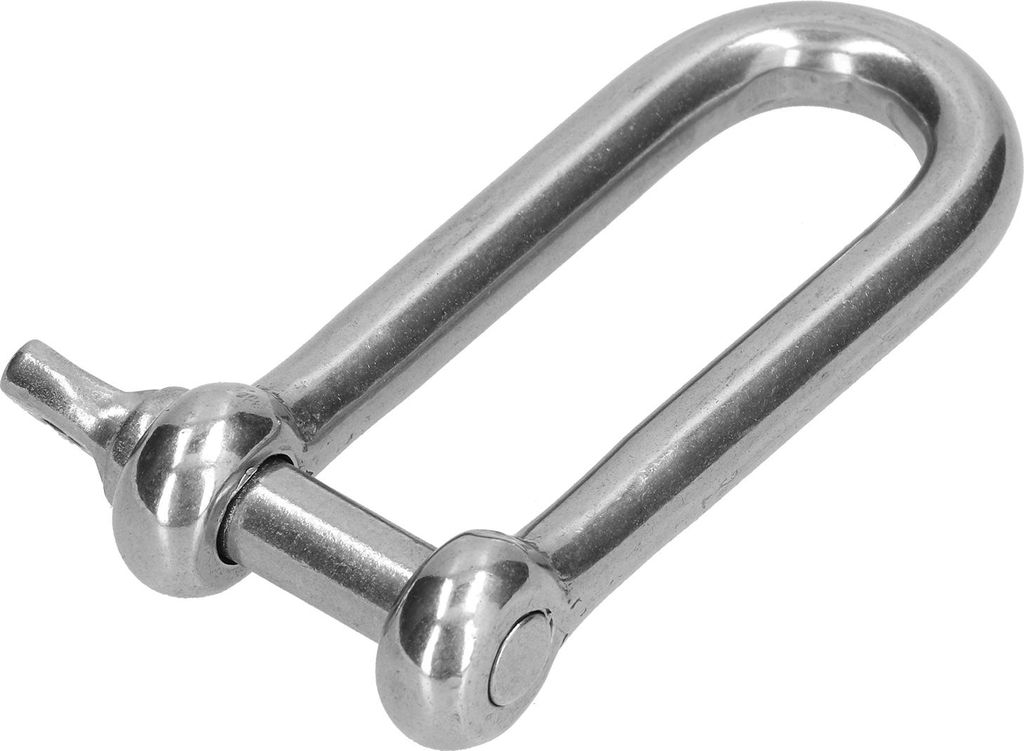 Langer D-Schäkel, gerader Ankerbolzen aus Edelstahl 304, Ketten- und Drahtseilverbinder, 10 Stück, M6