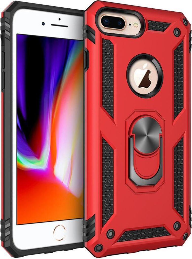 LaimTop iPhone 8 Plus Hülle, Hybrid Robuste Rüstung Drehbarer Ring Halter Ständer Dual Layer Hard PC + TPU Stoßfest Schutzhülle für iPhone 7 ...