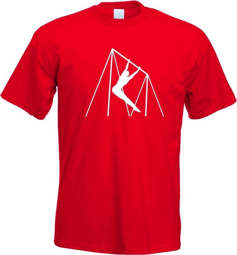Kiwistar - T-Shirt - rot - Reck Turnen Sportler Figur Motiv Bedruckt Funshirt Design Print - mit Motiv Bedruckt - Funshirt Design - Sport - Freizei...