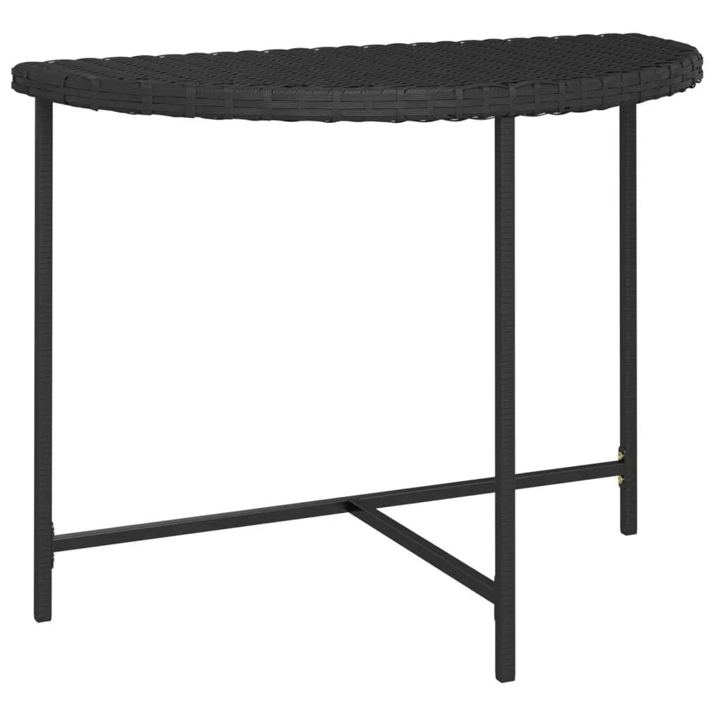 Tavolo da giardino nero 100x50x75 cm in poly rattan
