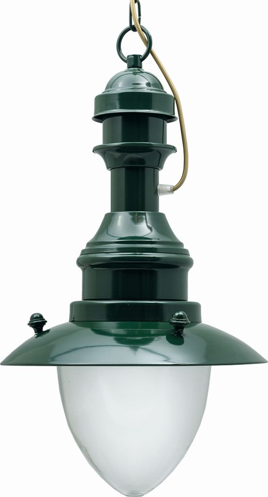 Außenleuchte Messing massiv Glas E27 IP43 D: 20 cm rund H: max. 90 cm Grün Maritim Pendelleuchte Outdoor