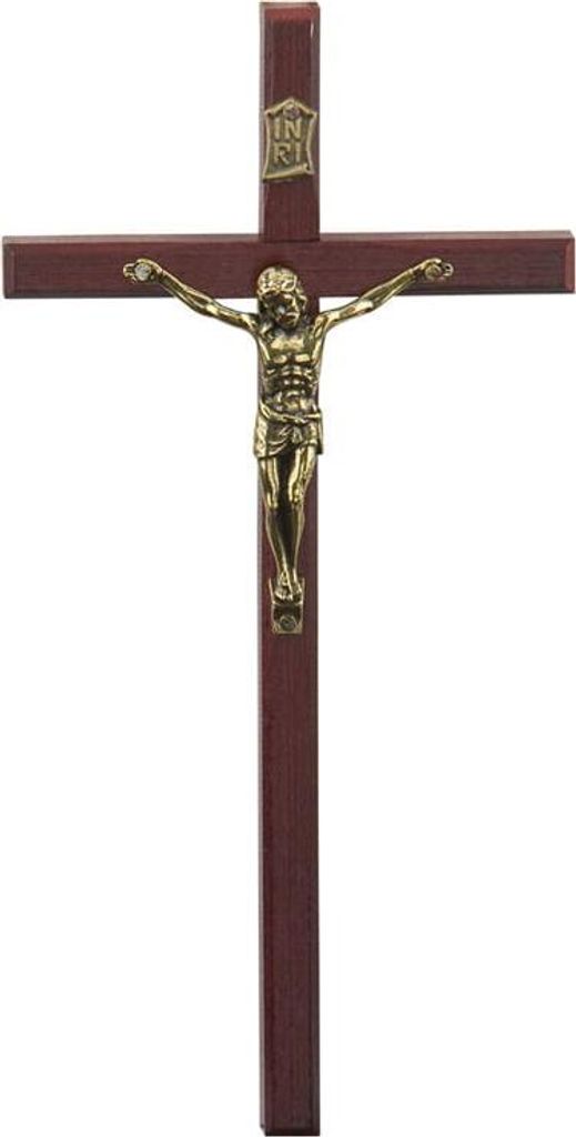 Dunkles Hängekreuz aus Holz 12,5 cm
