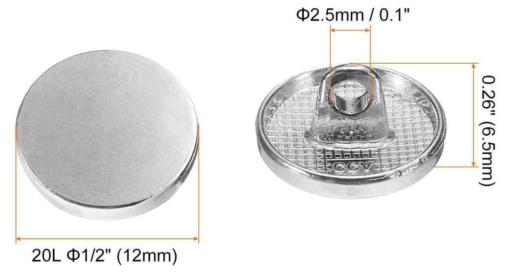 30 Stš¹ck Kn?pfe 12mm Metall Flache Buttons zum Ann?hen Runde Bastelkn?pfe fš¹r Bekleidung Hosen Mantel Jacken Blazer Hemd Anzš¹ge Dekorieren...