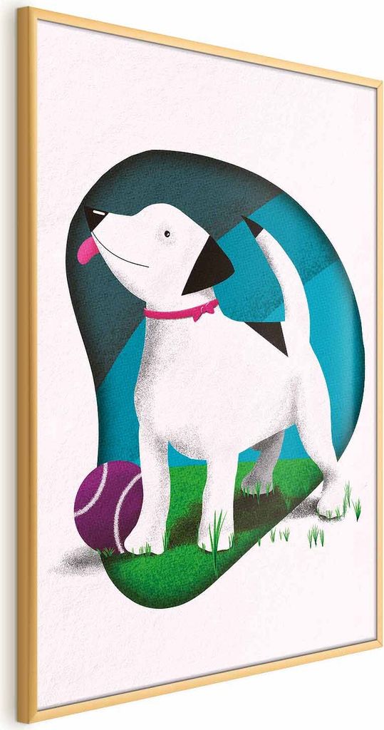 Posterpapier Poster - Dog and Ball 60x90 cm Für Kinder g-A-0181-ao-a