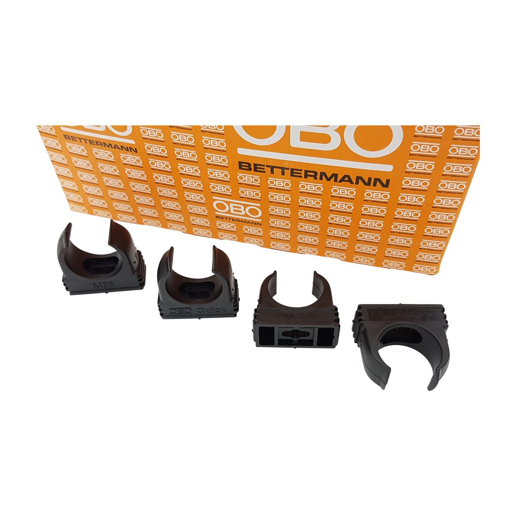 200 Stück OBO Bettermann Quickschellen Rohrschellen schwarz M25