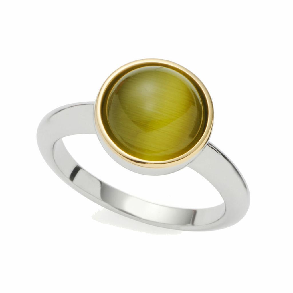 Ring Annika, Edelstahl mit Catseye-Cabochon von Leonardo (Größe: 18mm)