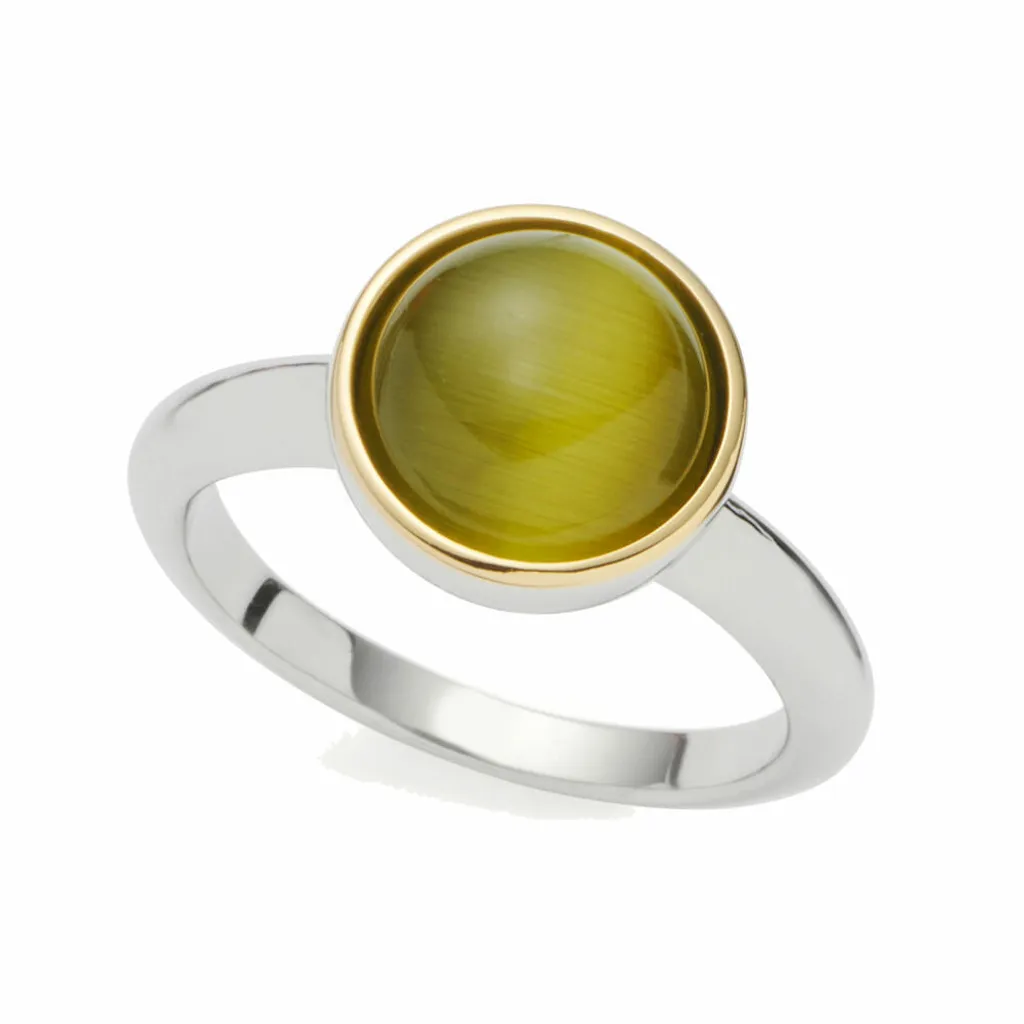 Leonardo Jewels Annika Anello Acciaio 18mm con Occhio di Gatto Luxury
