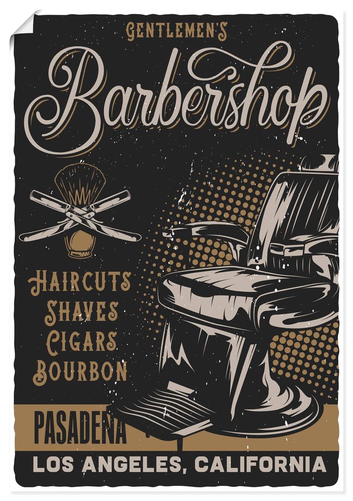 ARTland Poster Barbershop Plakat Größe: 50x70 cm