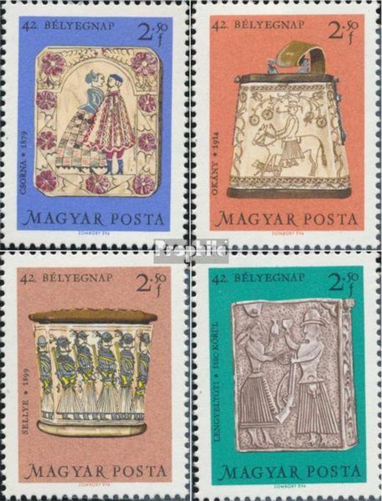 Briefmarken Ungarn 1969 Mi 2532A-2535A postfrisch Tag der Briefmarke