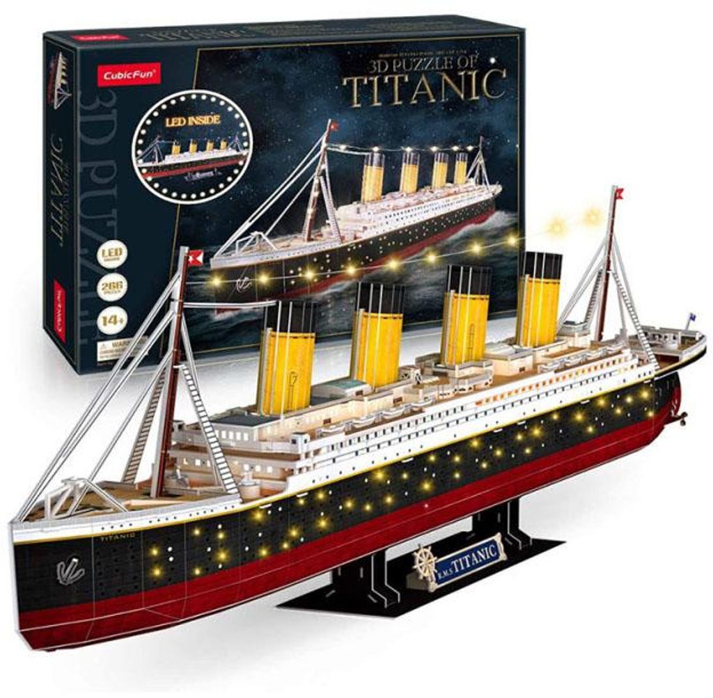 CubicFun Titanic LED, 266 onderdelen, Schepen, 14+ jaar Productafbeelding 
