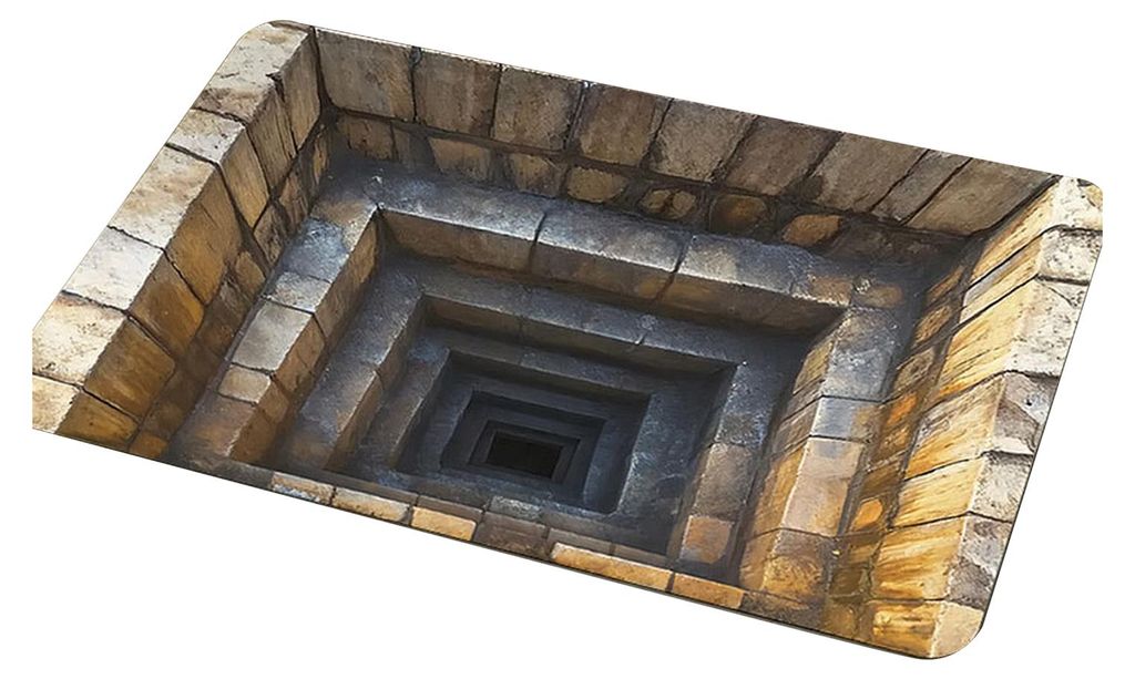 3D-Teppich mit optischer Täuschung, realistischem Lochmuster, saugfähig, rutschfest, bodenlosem Vertiefungsprofil, Fußmatte für Wohnzimmer, Sch...