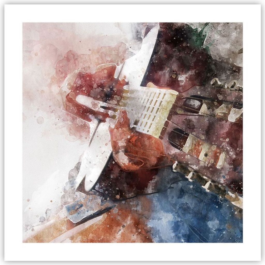 Poster - Poster ohne Rahmen - Gitarre Musik - 50x50 cm - Wand Bild - Wanddeko - Wandbilder - Kunstposter - Wandposter - Bilder - Kunstdruck - Wandd...