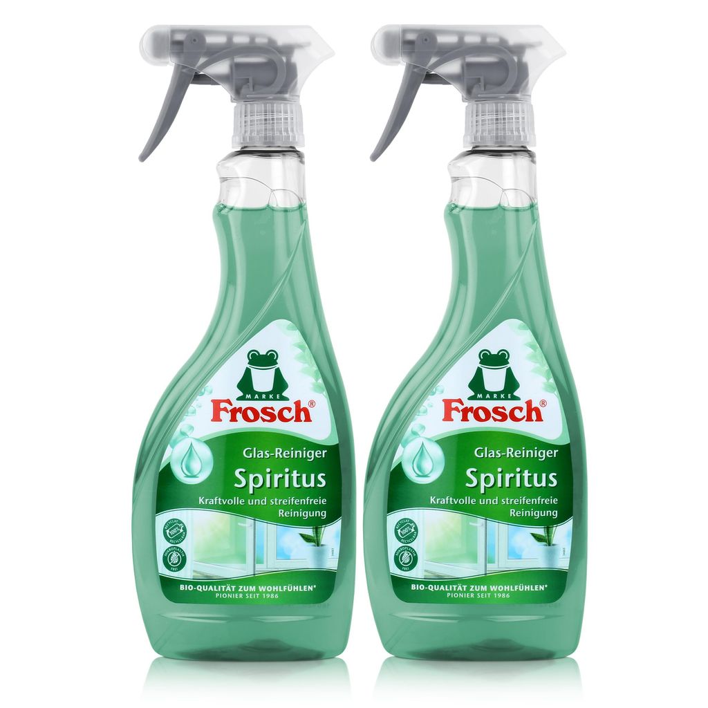 2x Frosch Spiritus Glas-Reiniger Sprühflasche 500 ml