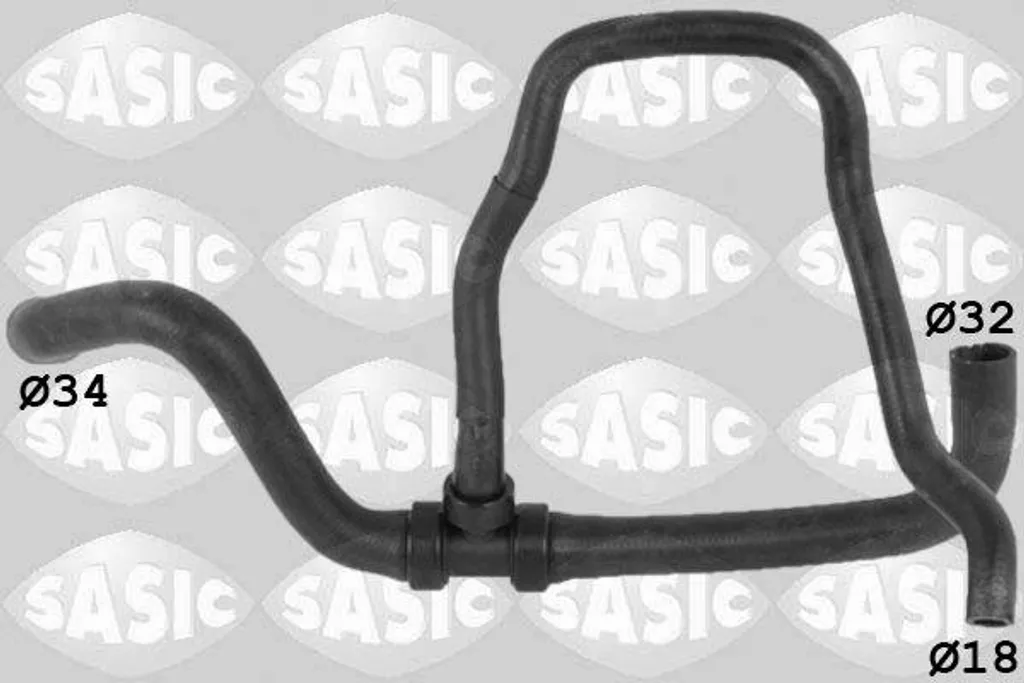 Tuyau radiateur flexible renforcé SASIC 3404172 OE 215031589R Noir