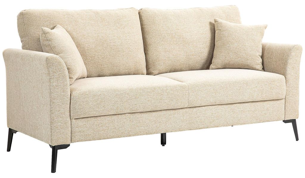 HOMCOM 2 Sitzer Sofa, Couch mit Leinenoptik, Metallbeine, Produktbild 
